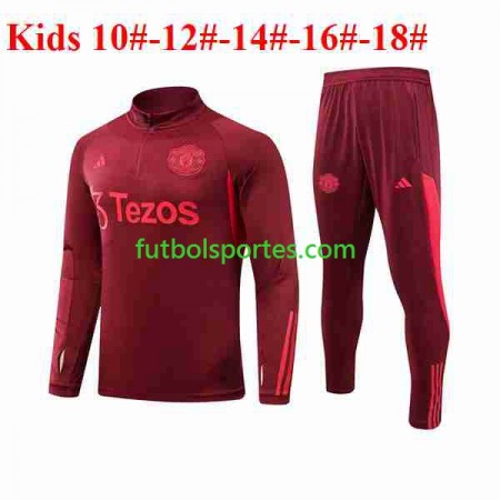 Manchester United Niño Sudadera de Entrenamiento Trajes Rojo 2023/2024